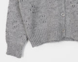 [Warm Wool] Coam Punching Big Collar Knit Cardigan