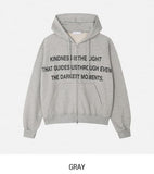 Moments Lettering Semi Crop Hood Zip-Up