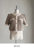 Mailoro Color Matching Tweed Knit Cardigan