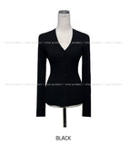 [U-BASIC] My ribbed V-neck cardigan