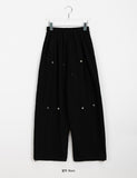 [unisex] Hoshiwoo Pintuck Snap Button String Jogger Pants