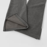 Rib Knit Slit Long Leg Warmer
