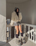 Pierre Stripe Set-up Flare Skirt