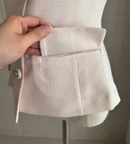 Light Square Short Sleeve Tweed Blouse Jacket