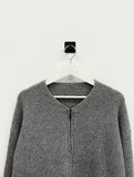 Cashmere Knit Zip-Up Cardigan