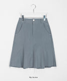 Kalon Peach Fuzz Cutting Midi Skirt