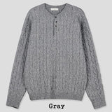 Haru Over Henley Neck Cable Knit