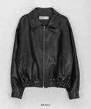 [BAON] Mizenda Leather Zip-Up Jacket