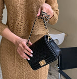 Chencid Quilted Cowhide Mini Shoulder Bag