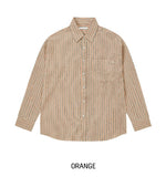 Palm Stripe Seersucker Over Shirt