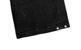 Fotton Pintuck Snap Washing Wide Denim Pants