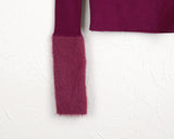 Leman angora fur color matching square neck knit