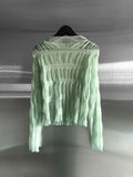 Torsion Smoke Shirring Sheer See-Through T-shirt