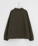 [BAONHAUS] Kitft Flower Corduroy Color Matching Collar Bomber Jacket