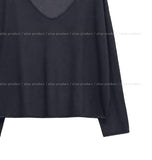 Reason See-through Deep V-Neck Long Sleeve