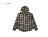 Edo Overfit Check Hood Shirt