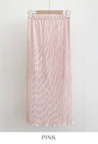 Weave Pleats Banding Skirt