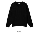 [U-BASIC] Hina V-neck Cable Knit