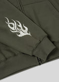 (UNISEX) Flame-Two-Way Hood Zip-Up