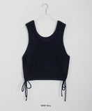 Minnoy string crop knit vest