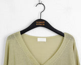 Cello Basic Linen V-neck Long Sleeve Cardigan