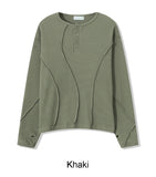 Tove Waffle Henley Neck Long Sleeve