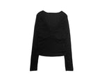 Negi Punching Square Neck Shirring T-shirt