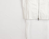 Yapi Pocket Side Shirring String Sleeveless Zip-up Vest
