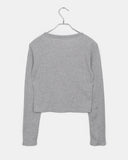 Sera Shirring Lace Ribbon Crop Long Sleeve Sleeveless Cardigan Set