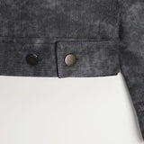 Gelon Oil Crop Leather Jacket