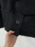 [Muffler set] Cien mohair no-collar short jacket