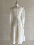 Ales color matching chiffon jacquard flared one piece