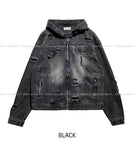 Tyrone Damage Hooded Denim Jacket