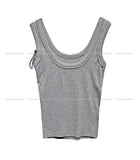 Amiri strap ribbed U-neck sleeveless