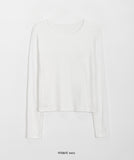 [BAONHAUS] [BASIC-ON] Zenas Basic Ribbed Round Long Sleeve Tee