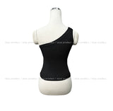 Low rivet one shoulder sleeveless