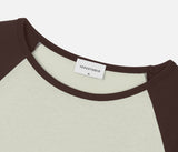 W Raglan Color Matching Three Quarter Sleeve T-Shirt