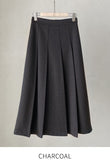 Milka Wool Brushed Pleated Long Skirt