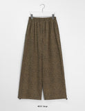 [BAONHAUS] Tsutaki Leopard String Wide Banding Pants