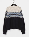 Roping Cotton Candy Nordic Knit Cardigan