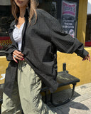 Pilen side shirring check shirt