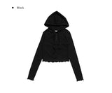 Pika Button Crop Hood T-Shirt