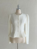 Brett Wrinkle Puff Peplum Jacket Blouse