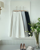 Even Banding Flare Long Skirt
