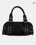 Clun Stud Eyelet Buckle Leather Shoulder Bag