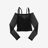 Pinia See-Through T-Shirt + Sleeveless Set