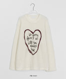 [unisex] Poneki heart printing mesh over knit tee