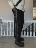 Pinata embroidery wide denim pants