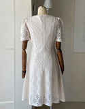 Hush Puff Punching Lace Flare Mini One Piece