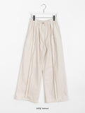 Socif line color matching denim banding pants